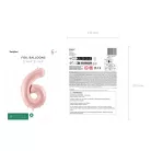 Szám fólia lufi ''6'' 72cm pasztell rózsaszín