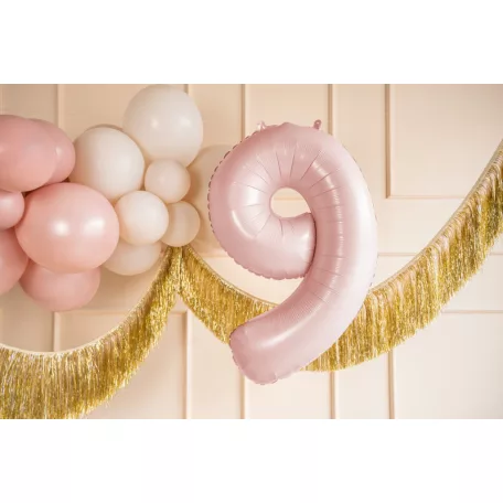 Szám fólia lufi ''9'' 72cm pasztell rózsaszín