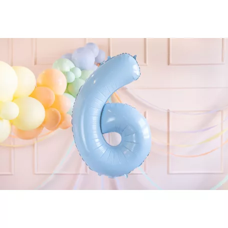 Szám fólia lufi ''6'' 72cm világoskék