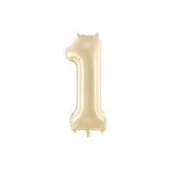 Szám fólia lufi ''1'' 72cm bézs