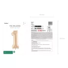 Szám fólia lufi ''1'' 72cm bézs