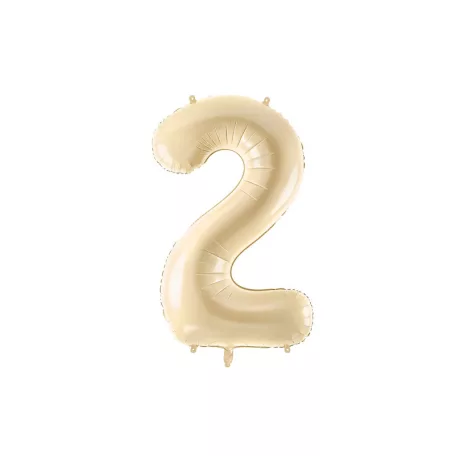 Szám fólia lufi ''2'' 72cm bézs