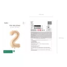 Szám fólia lufi ''2'' 72cm bézs