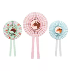 Lovas rozetta papír dekoráció 35 cm Pacis party (3 db)