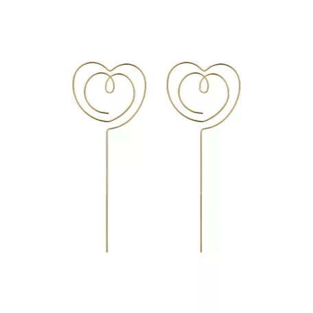 Fényképtartós szív alakú tortadísz - Arany (2 db)