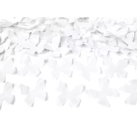 Konfetti ágyú fehér pillangók 28 cm
