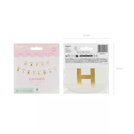 Cicás szülinapi banner - Happy Birthday Cats 2.8 m (1 db)