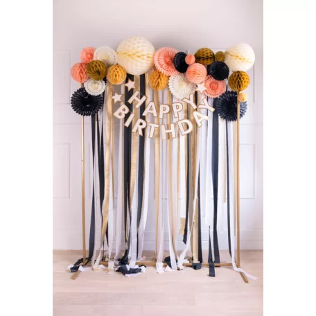 Rozetta papír dekoráció világos barack 20-30cm (3 db)