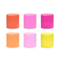 Krepp papírszalag nyári színek mix (6 db)