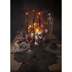 Pókhálós asztali futó fekete 185x45 cm (1 db)