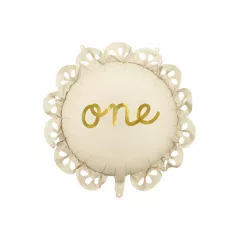 Bézs Fólia Lufi "One" arany felirattal