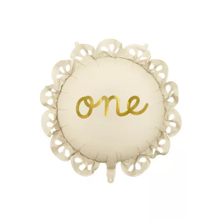 Bézs Fólia Lufi "One" arany felirattal