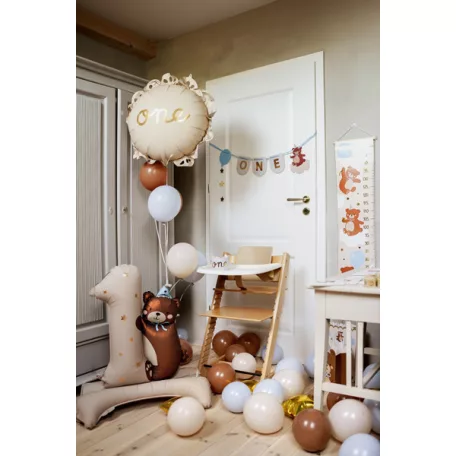 Bézs Fólia Lufi "One" arany felirattal