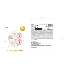   Latex lufik – "Baby Girl", rózsaszín–fehér (6 db)