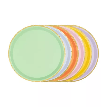 Papírtányérok vegyes színek (6 db)