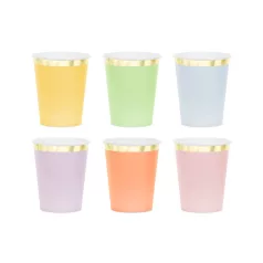 Papírpohár 220 ml  vegyes színek (6 db)