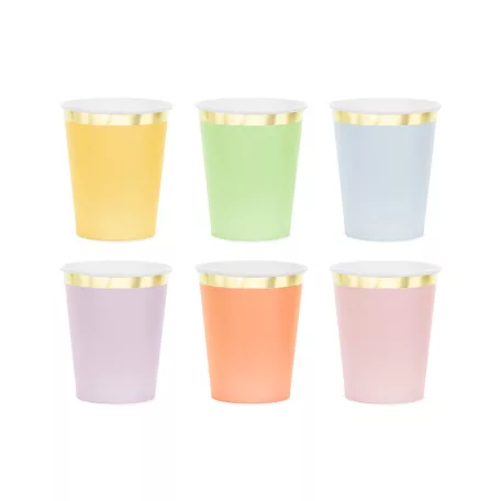 Papírpohár 220 ml  vegyes színek (6 db)