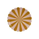 Papírtányér csíkos mintával - 21 cm (6 db)