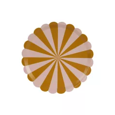 Papírtányér csíkos mintával - 21 cm (6 db)