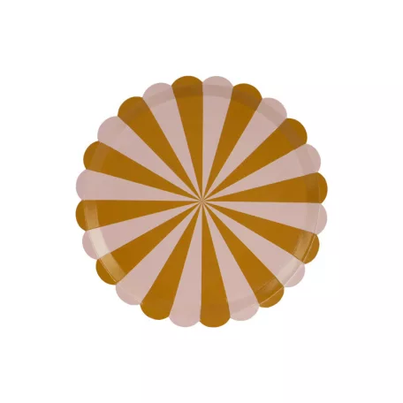 Papírtányér csíkos mintával - 21 cm (6 db)