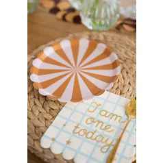 Papírtányér csíkos mintával - 21 cm (6 db)