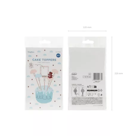 Torta díszek - Macis kollekció (5 db)