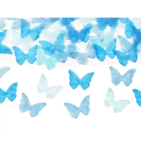 Kisfiú konfetti ágyú kék pillangók 20cm