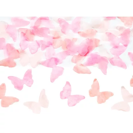Kislány konfetti ágyú rózsaszín pillangók 20cm