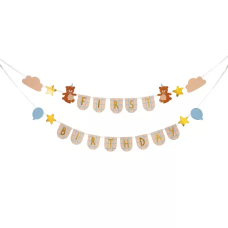Első Születésnap Banner - Macis kollekció
