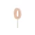 Szülinapi számgyertya "0" pasztell rózsaszín 6 cm