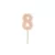 Szülinapi számgyertya "8" pasztell rózsaszín 6 cm