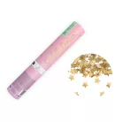 Konfettiágyú arany csillagokkal 20 cm