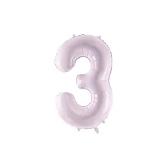   Szám fólia lufi ''3'' 72cm pasztell lila