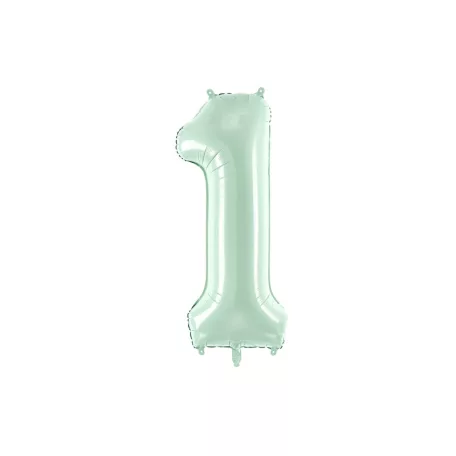 Szám fólia lufi ''1'' 72cm pasztell zöld