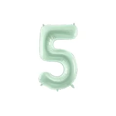   Szám fólia lufi ''5'' 72cm pasztell zöld