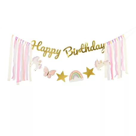 Unikornis Banner Happy Birthday