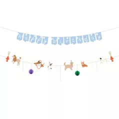 Kutyás banner "Happy Birthday" 210cm