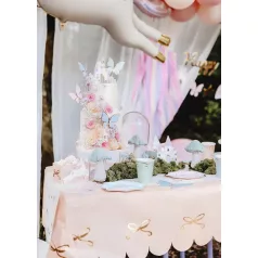 Rózsaszín papírterítő masnikkal 180 x 120 cm (1 db)