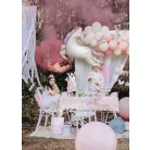 Rózsaszín papírterítő masnikkal 180 x 120 cm (1 db)