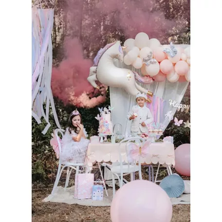 Rózsaszín papírterítő masnikkal 180 x 120 cm (1 db)