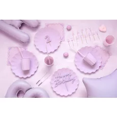 Műanyag tányér - pasztell lila (4 db)