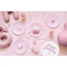 Műanyag tányér - pasztell rózsaszín (4 db)