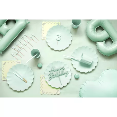 Műanyag tányér - pasztell zöld (4 db)