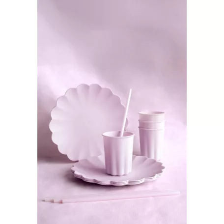 Műanyag szívószál - pasztell lila (11+1 db)