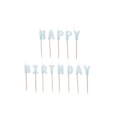  Születésnapi Gyertyák "Happy Birthday" paszetell kék