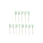 Születésnapi Gyertyák "Happy Birthday" paszetell zöld