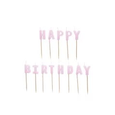   Születésnapi Gyertyák "Happy Birthday" paszetell lila