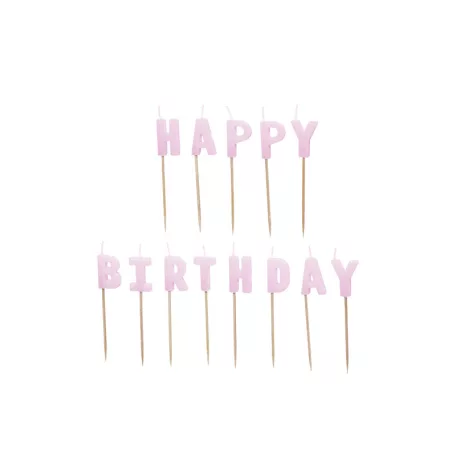 Születésnapi Gyertyák "Happy Birthday" paszetell lila