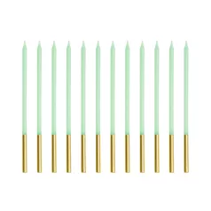 Születésnapi gyertya 14cm pasztel zöld (12 db)