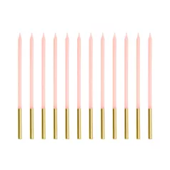 Születésnapi gyertya 14cm pasztel rózsaszín (12 db)